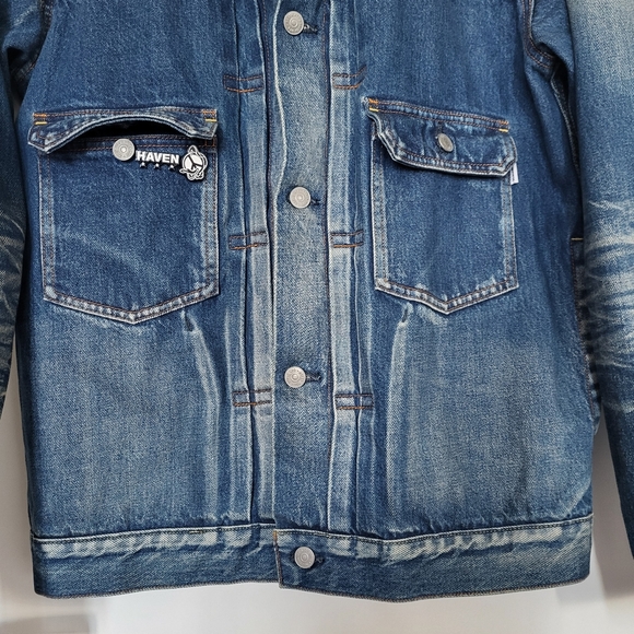 HAVEN Men Denim Washed Blue Vintage Jacket - Picture 4 of 15